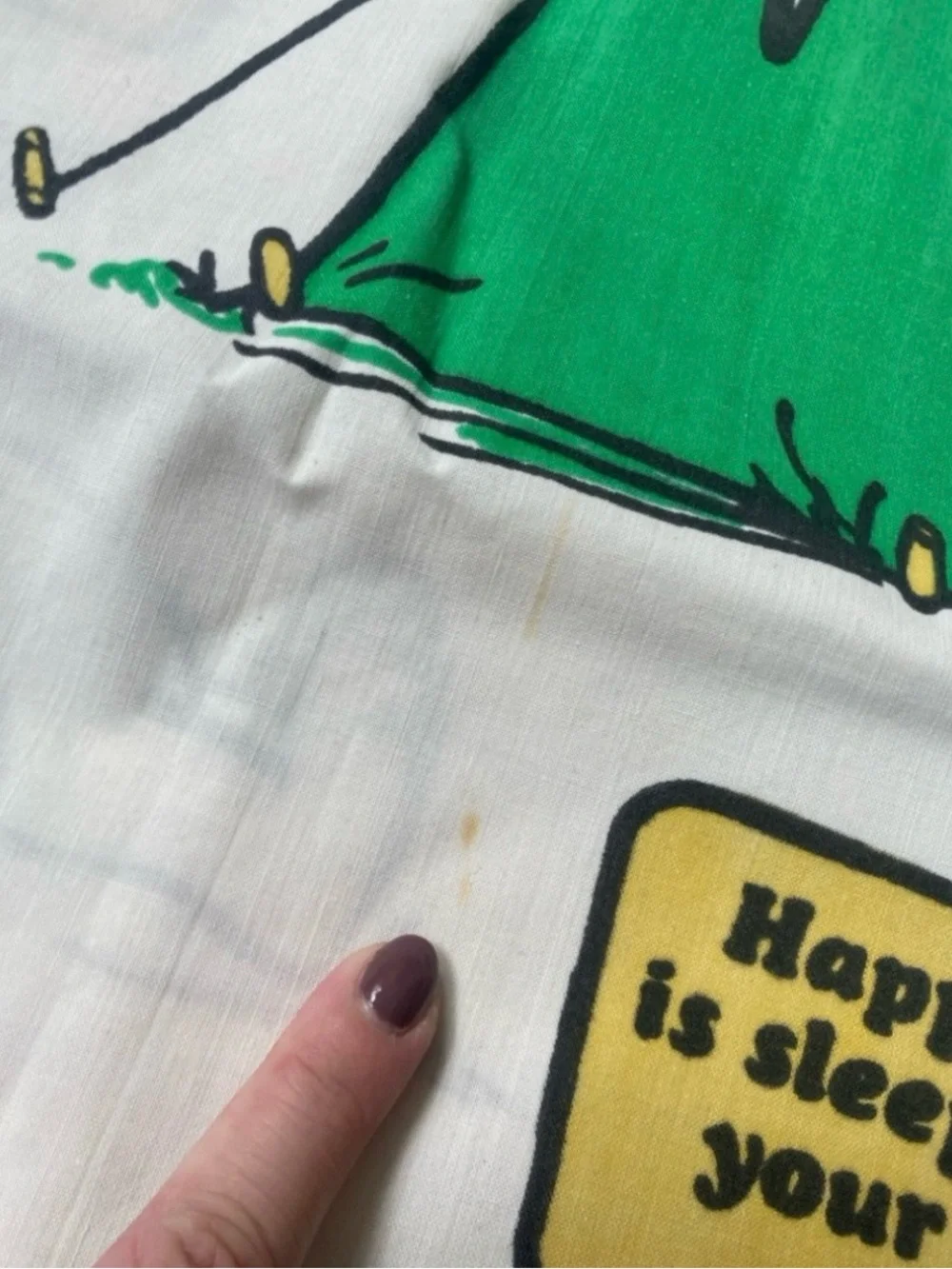 Vintage 1971 Kids Peanuts Gang Charlie Brown Snoopy Twin Flat Sheet Retro Cute